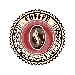 Coffee house emblem template. Design for logo, label, sign, poster, flyer. Vector illustration