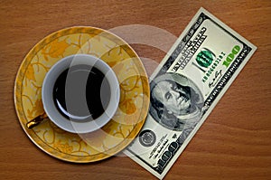 Coffee and hundred dollars