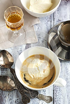 Coffee Ice Cream with cognac.