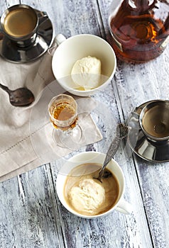 Coffee Ice Cream with cognac.