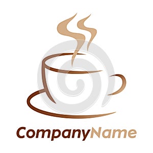 Káva ikona a označenie organizácie alebo inštitúcie dizajn 