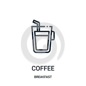 coffee icon vector from breakfast collection. Thin line coffee outline icon vector illustration