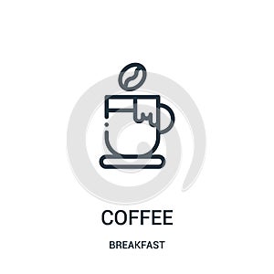 coffee icon vector from breakfast collection. Thin line coffee outline icon vector illustration