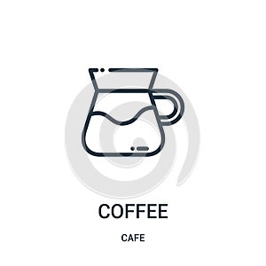 coffee icon vector from cafe collection. Thin line coffee outline icon vector illustration. Linear symbol