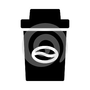 Coffee vector glyph flat con