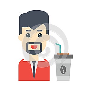 Coffee vector flat color icon