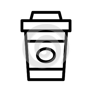 Coffee vector thin line  icon