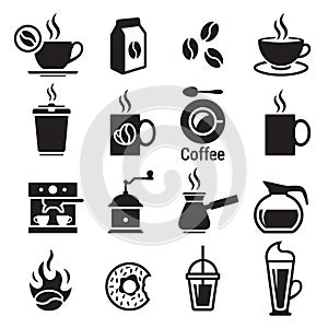 Coffee icons set