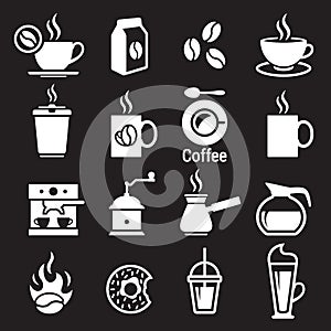 Coffee icons set