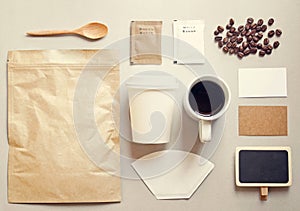 Coffee identity branding mockup set