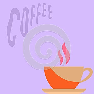 Coffee illustration with blank space