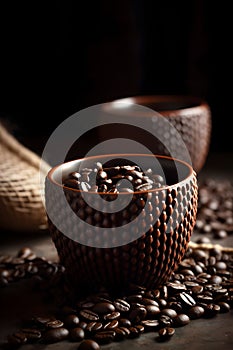 Coffee Inspirations - Coffee Cup and Coffee Beans in Perfect Harmony