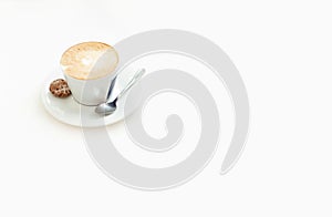 Coffee isolated espreso white foam photo