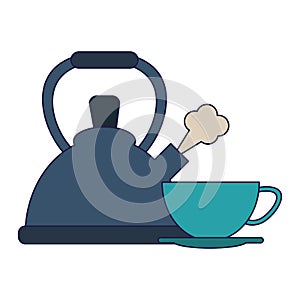 Coffee beverage concept blue lines