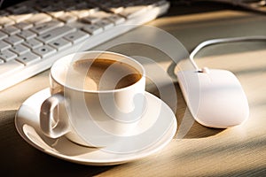 Coffee and keyboard