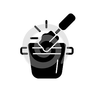 Coffee knock box black glyph icon