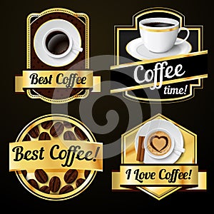 Coffee labels set