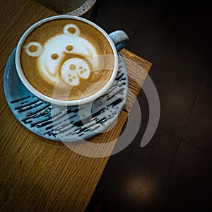 Coffee late art cute bear ok