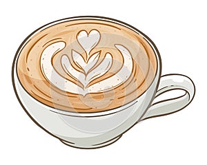 Coffee Latte Art in a Cup photo