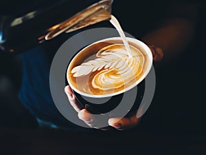 Coffee latte art photo