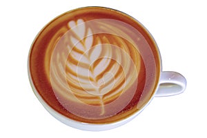 Coffee Latte art isolate on white