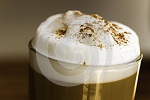 Coffee Latte Macchiato in a glass photo