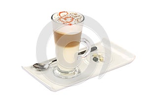 Coffee Latte Macchiato with whipped cream
