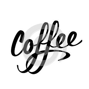 Coffee lettering logo sign black letters vector illustration