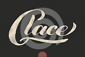 Coffee lettering. Vector hand drawn calligraphy Glace. Elegant modern calligraphy ink illustration. Typography poster on