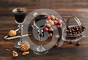 Coffee Liqueur, chocolate and nuts