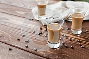 Coffee liqueury with coffee beans