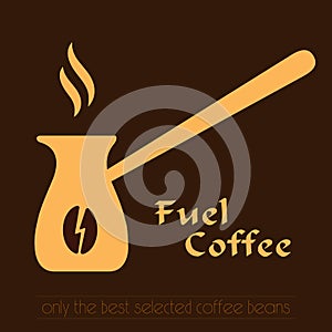 Coffee Logo. Cezve Vector Icon