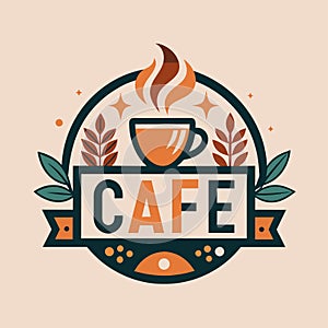 Coffee logo design showcasing a steaming cup of coffee with a variety of typography styles, Experiment with different typography