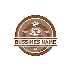 Coffee logo design vector template. Coffee label, Badge, Emblem. Illustration