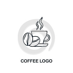 Coffee Logo icon. Thin line symbol design from coffe shop icon collection. UI and UX. Creative simple coffee logo icon for web and