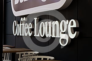 coffee lounge writing on wall