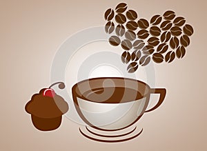 Coffee Love Cupcake vector