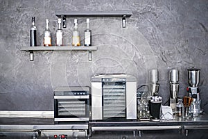 coffee machine on the bar counter