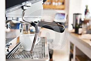 Coffee machine in cafe bar