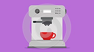 Coffee machine. Coffee maker. Flat design.