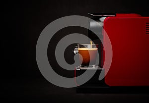 Coffee machine with cup of coffee photo