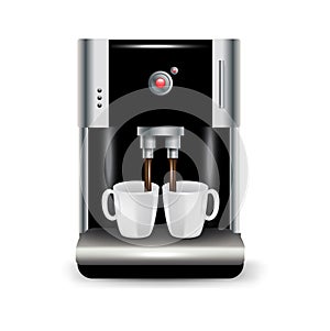 Coffee machine with cups isolated