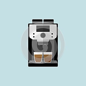 Coffee machine icon flat style