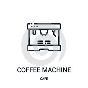 coffee machine icon vector from cafe collection. Thin line coffee machine outline icon vector illustration. Linear symbol