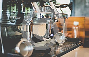 Coffee machine maker in coffee shop