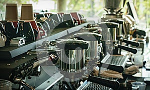 Coffee machine maker in coffee shop