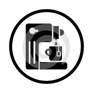 Coffee, machine, maker icon. Black vector design