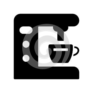 Coffee, machine, maker icon. Black vector graphics