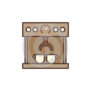 Coffee Machine Maker vector concept brown icon