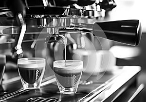espressoCoffee machine making a cup of cappuccino photo